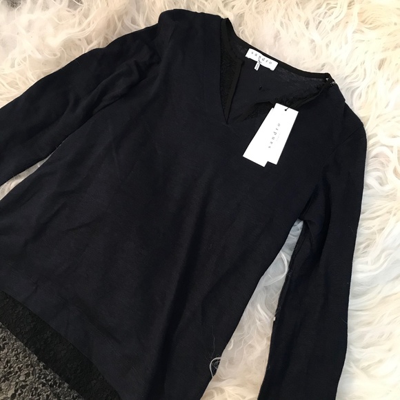 SANDRO Tyra Linen Long Sleeve Top - Picture 6 of 7